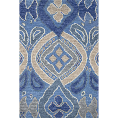 Contemporary Hand Knotted Wool Geometric Area Rug