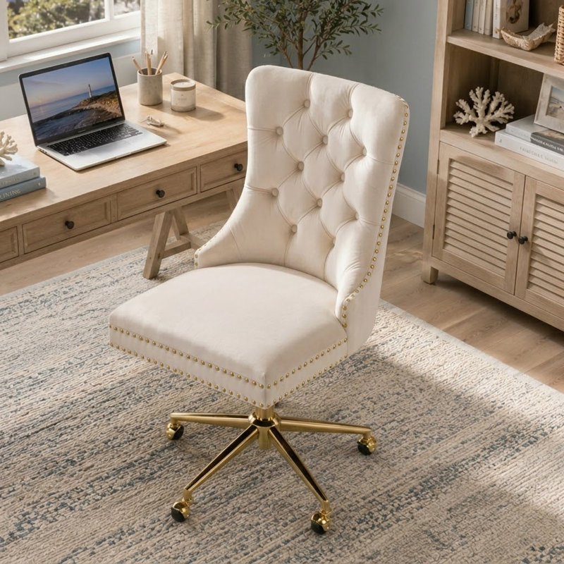 Chaise de bureau Curtrina, Beige