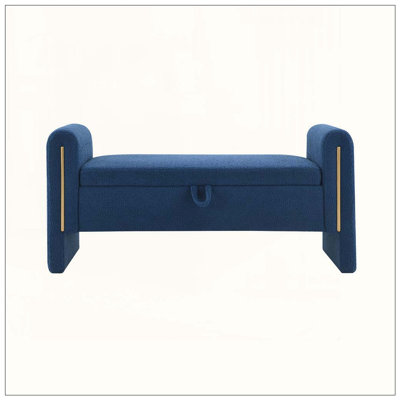 Modern Teddy Bed End Bench with Arms and Storage
