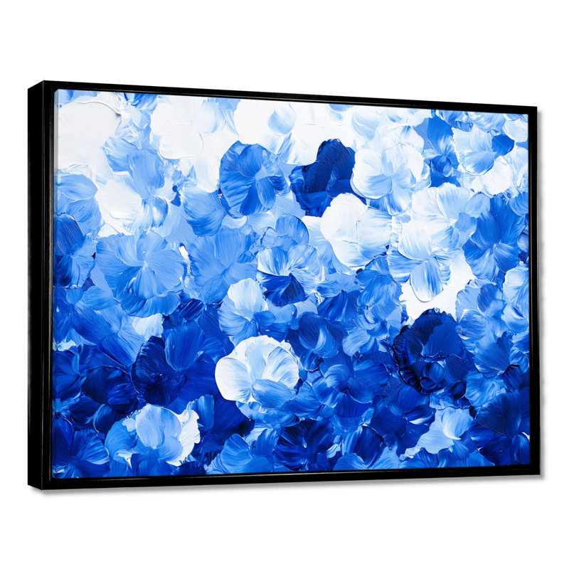«Garden of Aqua Violets Flowers III - Violets», reproduction sur toile, H 16 po x l 32 po, Black