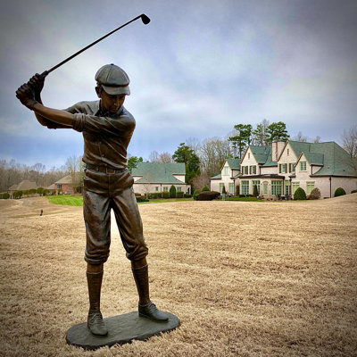 Sculpture club de golf en bronze