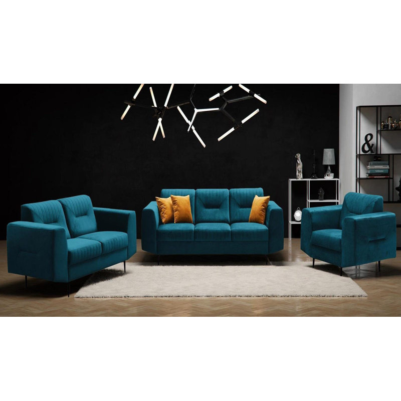 Aubreeanna 3 - Piece Living Room Set, Marine, Black