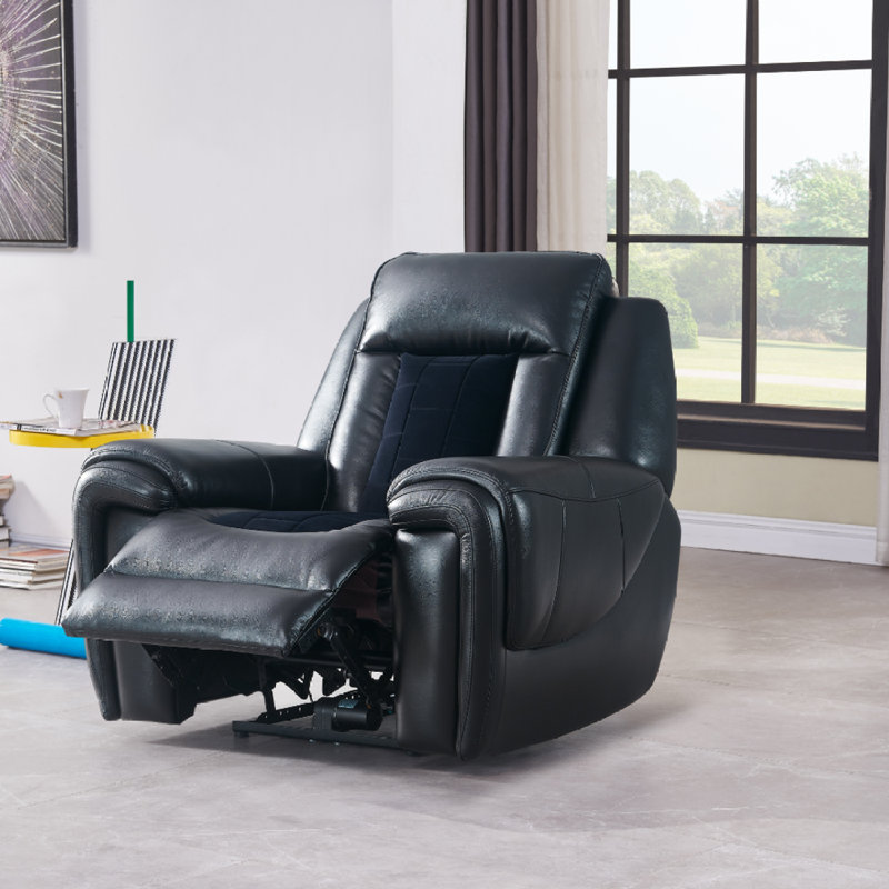 Fauteuil inclinable électrique en velours CLARK BLANCHE