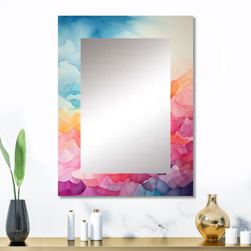 Aurore boréale charme minimaliste - miroir décoratif Aurora Borealis, miroir mural traditionnel, impression d'art en métal