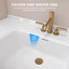 Plateau de meuble-lavabo à surface solide de 37 pouces avec lavabo intégré, comptoir épais de 3 po, rebord surélevé et dosseret de 1,38 po, imperméable et facile à installer