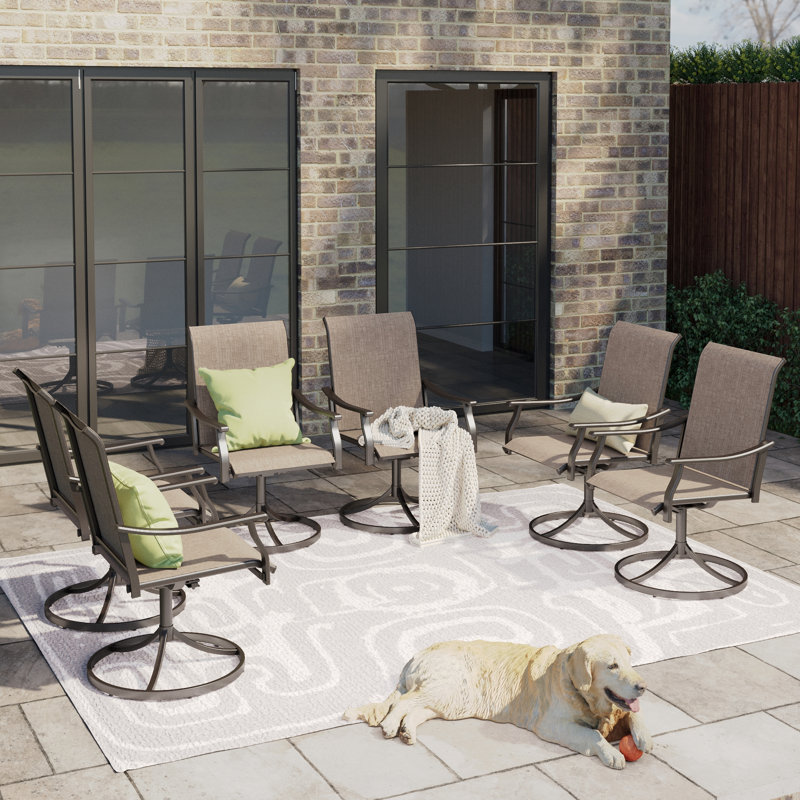 6 pièces de chaises de patio pivotantes