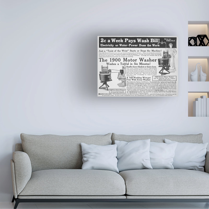 «American School The Home Machine and Wringer, C.1869, art sur toile, H 18 po x l 24 po