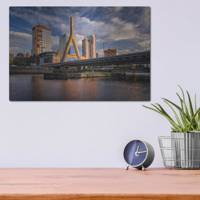 'The Garden And The Bridge' by Rick Berk Metal Wall Art