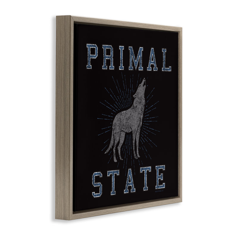 Art mural sur toile Primal Wolf State par Spirit Animals / Life Is High, Cadre flottant orme Montalcino, H 18 po x l 18 po