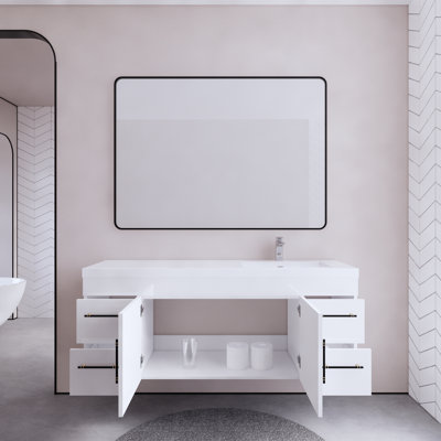 Ensemble de meuble-lavabo simple 59,06 "mural