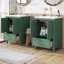 Ensemble de meuble-lavabo 48 po avec lavabo en céramique, meuble Storae autoportant moderne avec poignées argentées, portes à fermeture douce