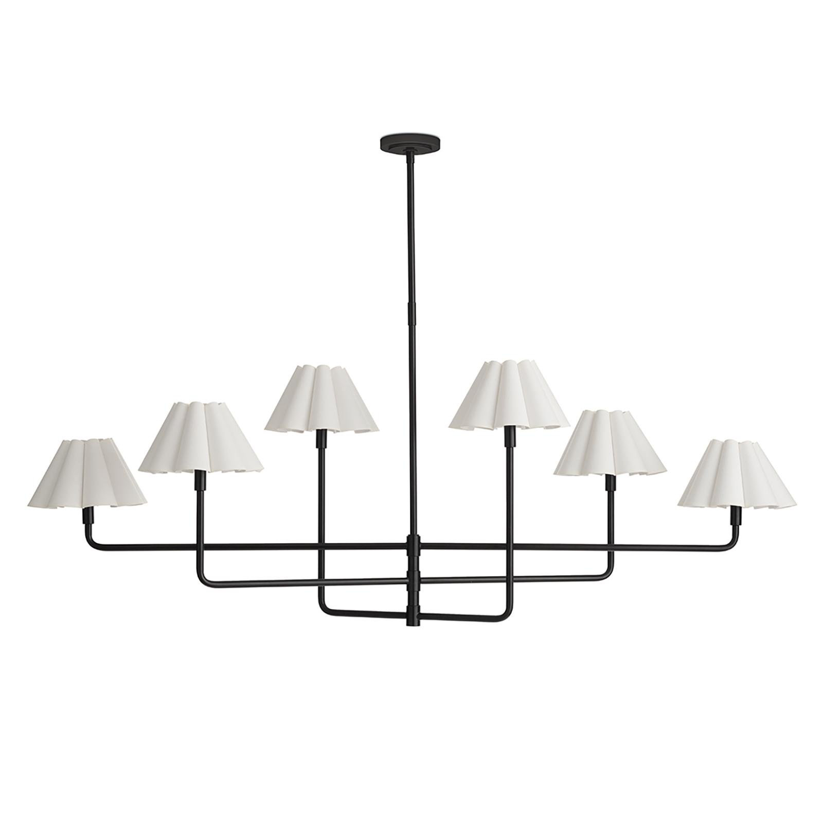 Polly Chandelier, Natural Brass, White