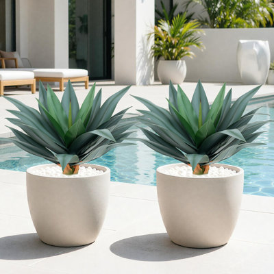 Agave artificiel 26 po, plante non mise en pot. Agave artificielle protégée contre les rayons UV, plante d'agave pour l'extérieur