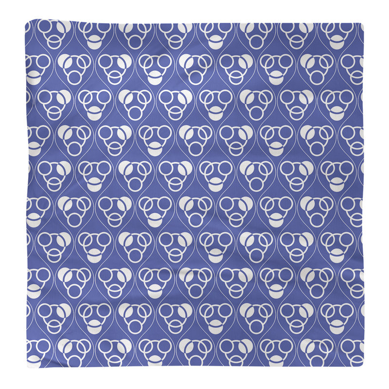 Serviette de table en coton classique Circles Waves, Bleu/blanc, Croisé en coton, H 0,1 po x l 10 po x P 10 po