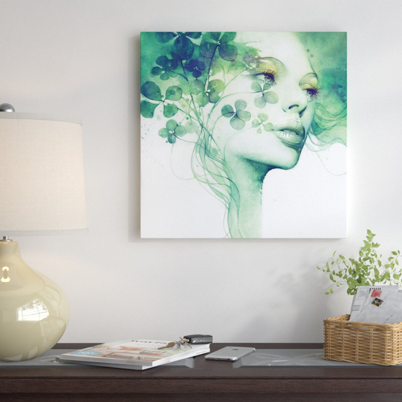 « serendipity », impression sur toile tendue, H 26 po x l 26 po x P 1,5 po, Toile avec cadre noir, Pas de tapis