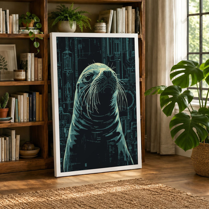 Print, 36x24 - 91.4 x 61.0 cm, Teal Border