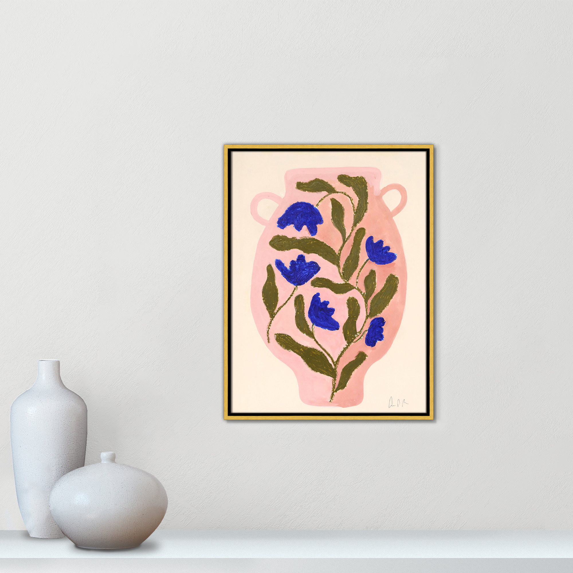 Vase No. 01 Print by Camilla Bergqvist, Gold, 25.5" H x 19.5" W
