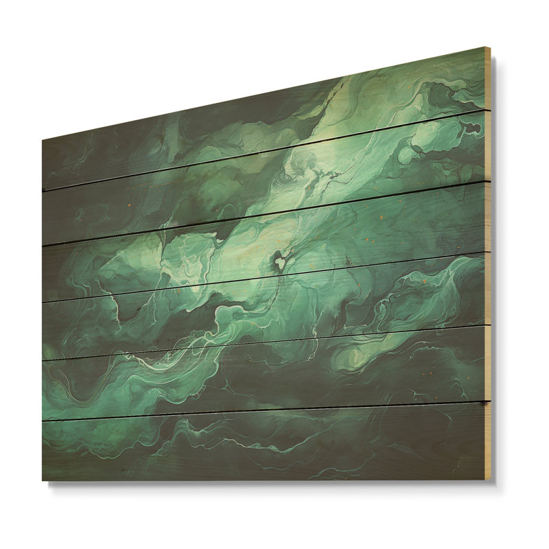 Montagnes vertes, pics percolés - montagnes, art mural sur bois de pin naturel, H 30 po x l 40 po