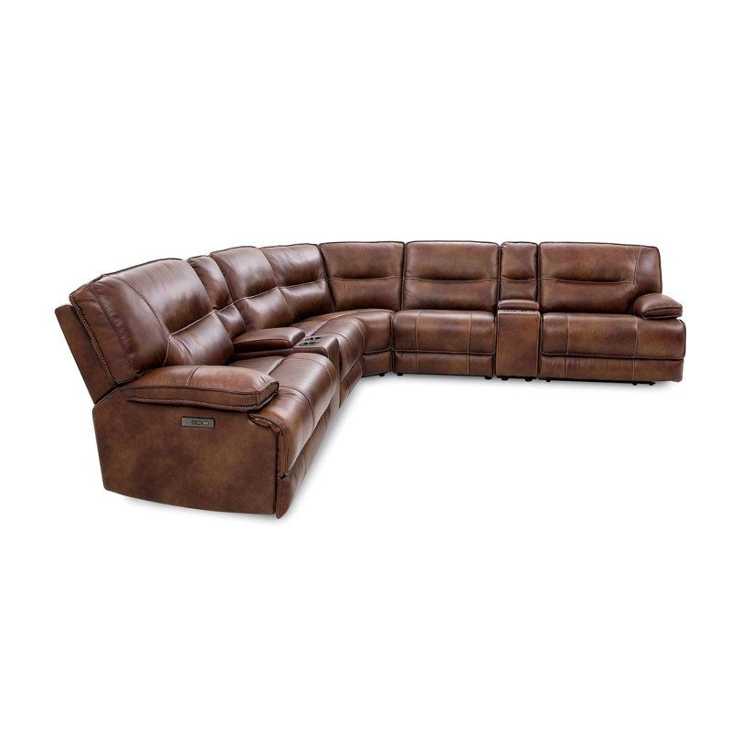 131" W Transitional Power Sectional, Brown