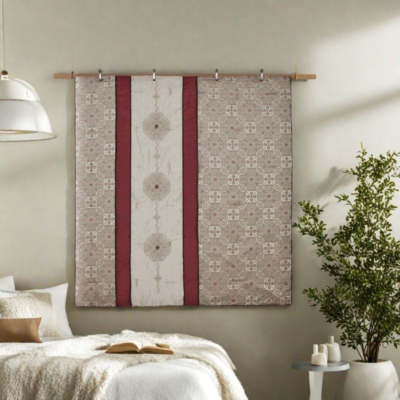 Elegant Red Polyester Bedding Sets, Contemporary Style For Home Decor