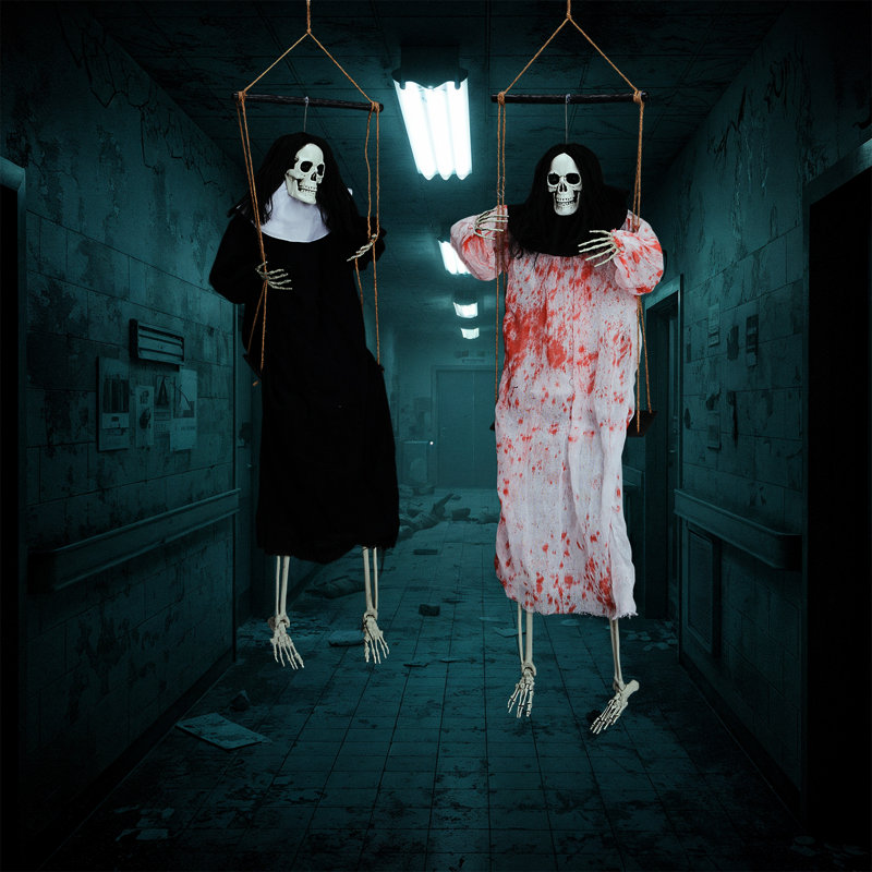 2PCS Halloween Décoration 3Ft Grim Reaper