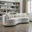 Canapé Iniko Beige Boucle avec 6 coussins