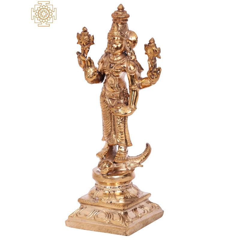 Déesse debout 7 po Durga | Madhuchista Vidhana (cire perdue) | Bronze Panchaloha de Swamimalai