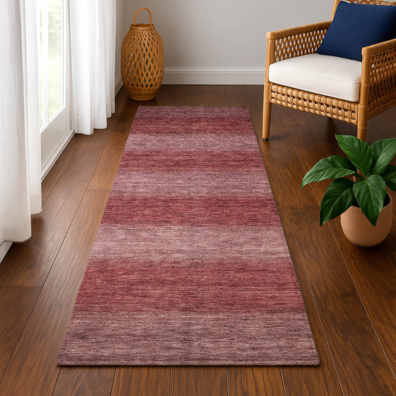 Premium Machine Washable Lubbers AMF1733 Stripe Rug, Runner 2'3" x 7'6"