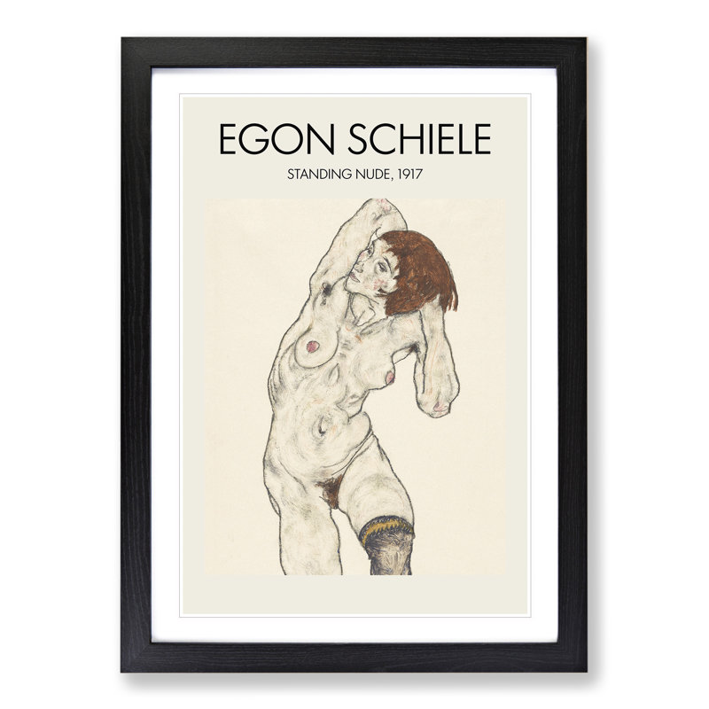 Portrait of a Woman Vol.7 Print by Egon Schiele - Picture Frame Painting, Black Framed, 65cm H x 48cm W x 2cm D