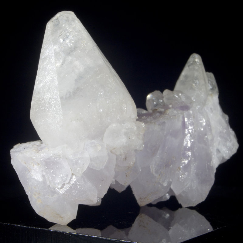 Calcite on Amethyst. Guanajuato, Mexico
