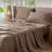 MooMee Sheet Set Extra Deep Pocket 100% Washed Cotton Linen Like Textured Lightweight Breathable-457149650-404490831