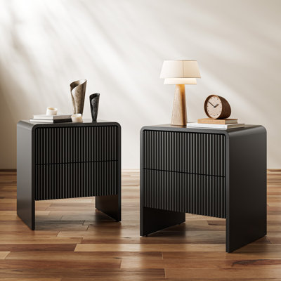 Nightstand With 2 Drawers (set Of 2)