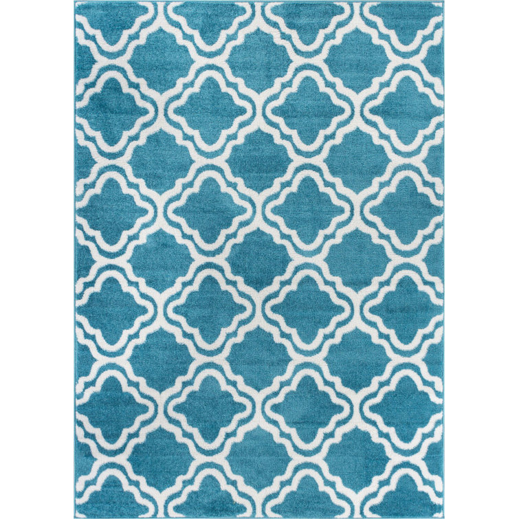 Abdulkadir Power Loom Blue Rug