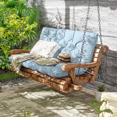 Outdoor 5" Bench Cushion For 2-3 Seaters, Porch Waterproof Swing Cushion With Backrest