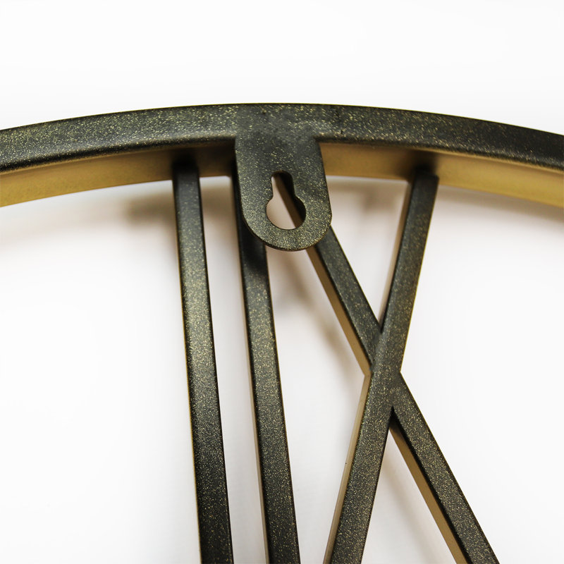 Hackney Roman Iron Wall Clock, 76cm H x 76cm W x 5cm D, Gold