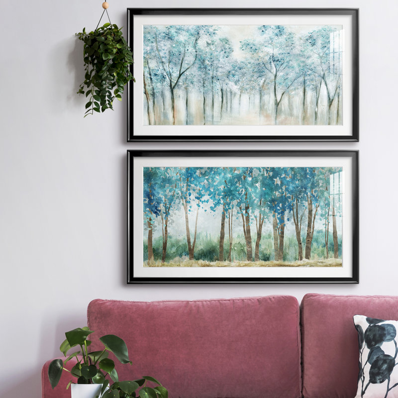 Printemps bleu - ensemble de 2 cadres photo, H 10,5 po x l 37 po x P 1,5 po, Argent
