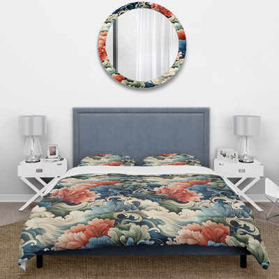 Woodblock Impressions II - Oriental Duvet Cover Set - Microfiber Polyester