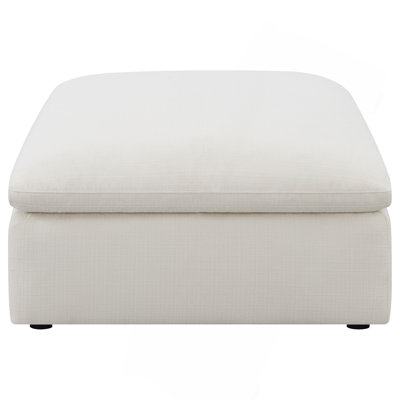 Ivory Square Upholstered Ottoman(ONLY ONE OTTOMAN)