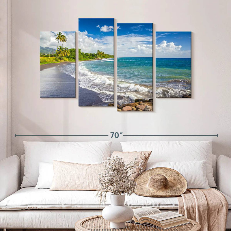 Lynelle St Kitts Black Sand Island, 32" H x 52" W