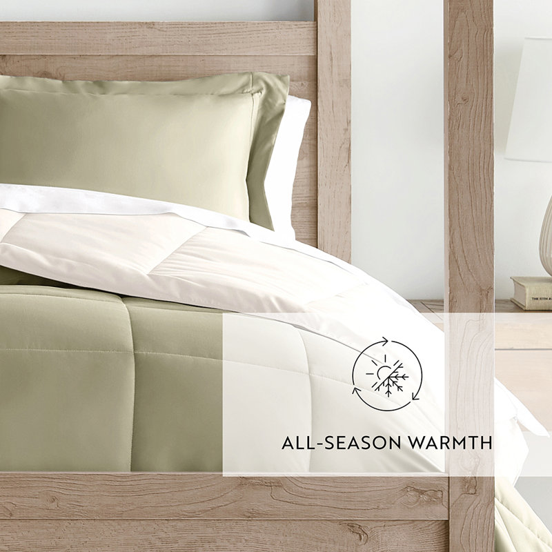 Sage Reversible Microfiber Down Alternative Comforter Set