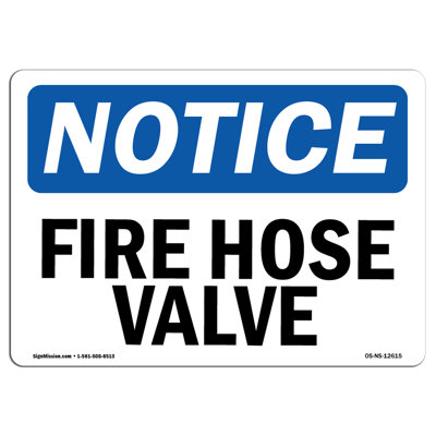Fire Hose Valve Decal 7" X 5"