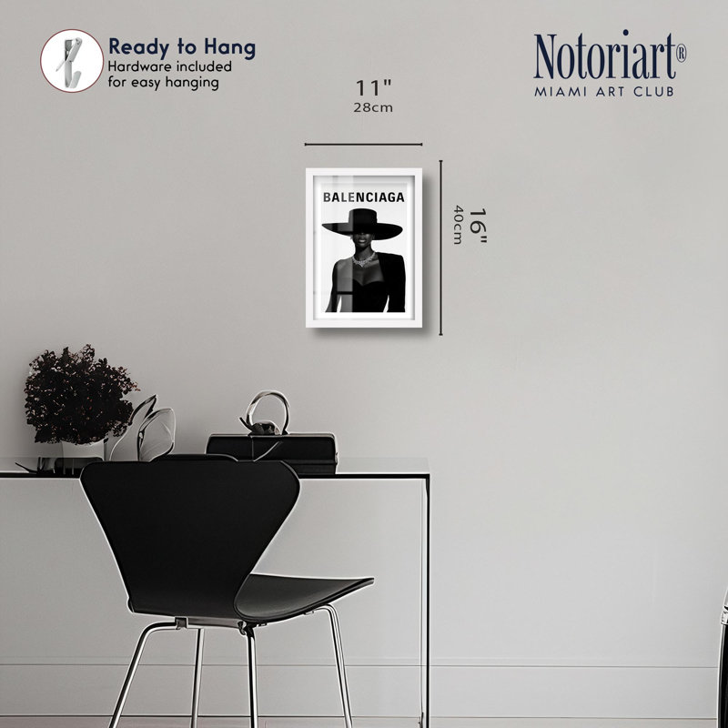 Designer Shadowbox Print Fashion Art Prints by Notoriart, White Frame, 11 x 16, 16" H x 11" W, White