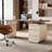 White Rectangular Solid + Manufactured Wood with 3 drawers desk-109580543