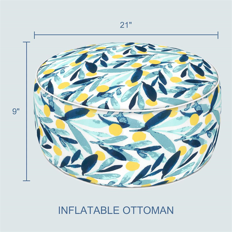 Lot de 2 poufs gonflables extérieurs 21 po x 21 po x 9 po