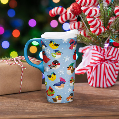 Tasse à café en céramique avec boîte-cadeau Portly Birds