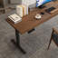 Bureau en bois massif en forme de L brun noisette + réglable en L noir + acier au carbone-826409524-826409529