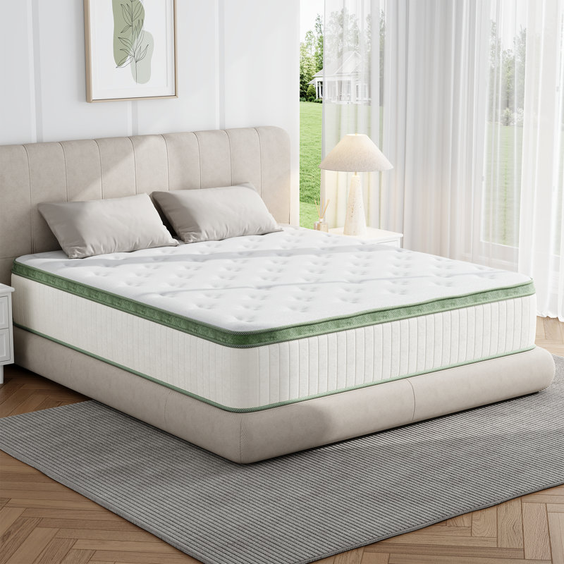 Très grand matelas hybride 10 po dans une boîte, couche de mousse à mémoire de forme et ressorts ensachés individuellement pour soulager la pression, mi-ferme, CertiPUR-US
