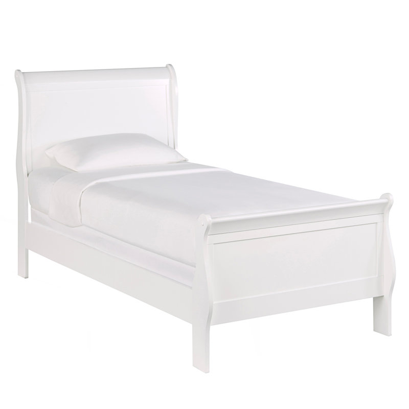 Lit simple classique de style Louis Philippe, Lit simple, Blanc