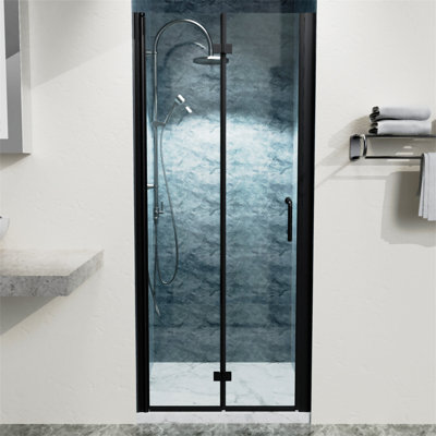 32 To 33-3/8 In. W X 72 In. H Bi-Fold Semi-Frameless Shower Doors