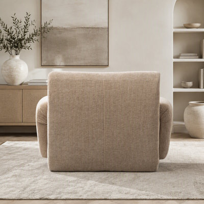 Fauteuil d'appoint moderne et surdimensionné rembourré, fauteuil simple sans os, fauteuil en chenille, fauteuil de lecture confortable avec sièges profonds pour le salon, chambre à coucher, dortoirs